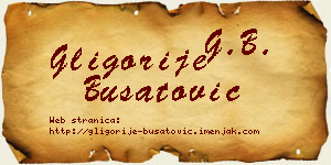 Gligorije Bušatović vizit kartica
